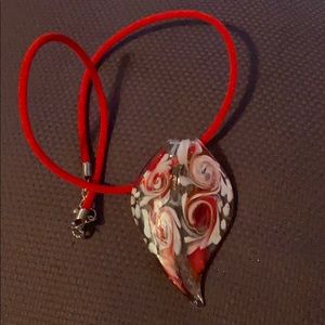 Large glass pendant necklace